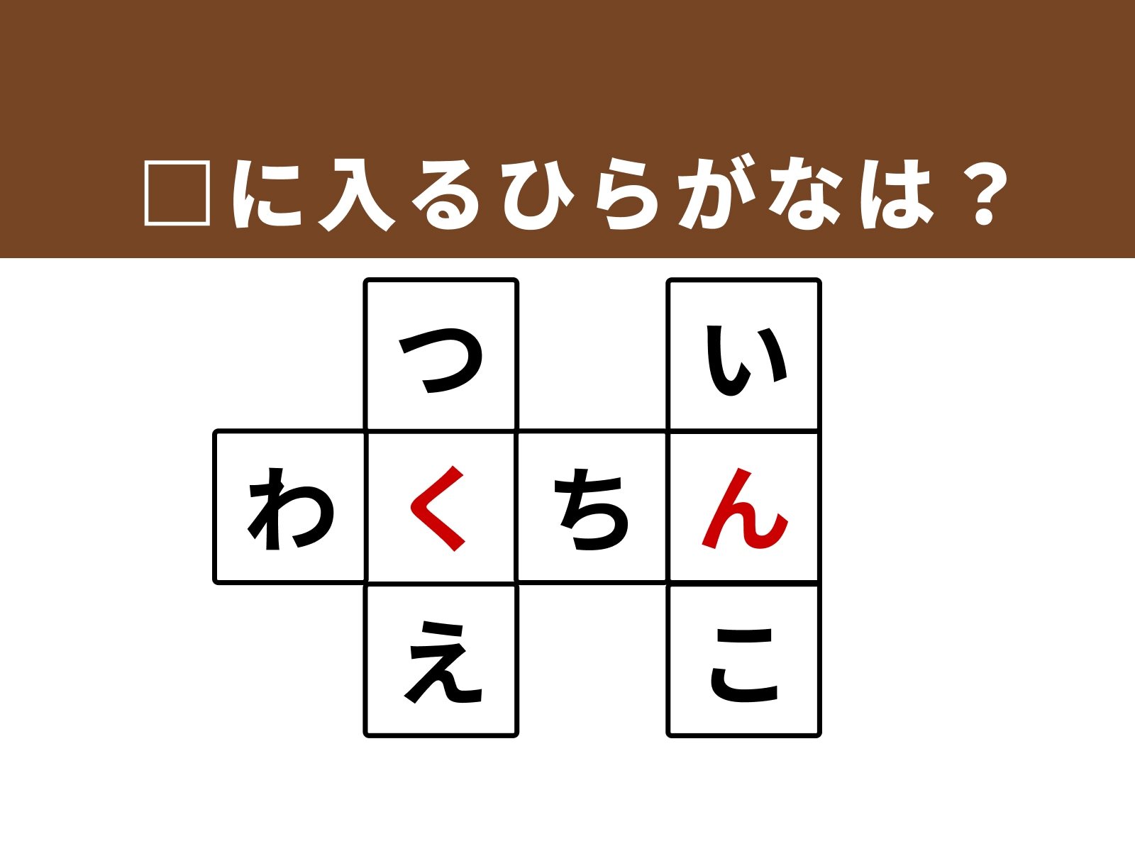 正解：「く」・「ん」