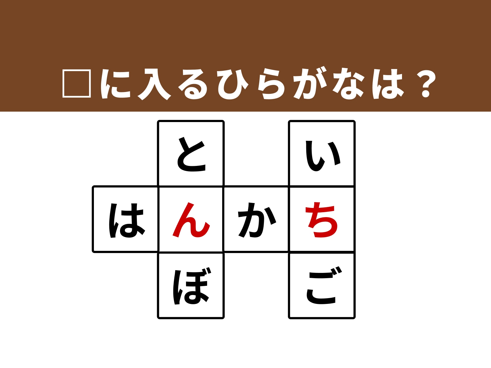 正解：「ん」・「ち」