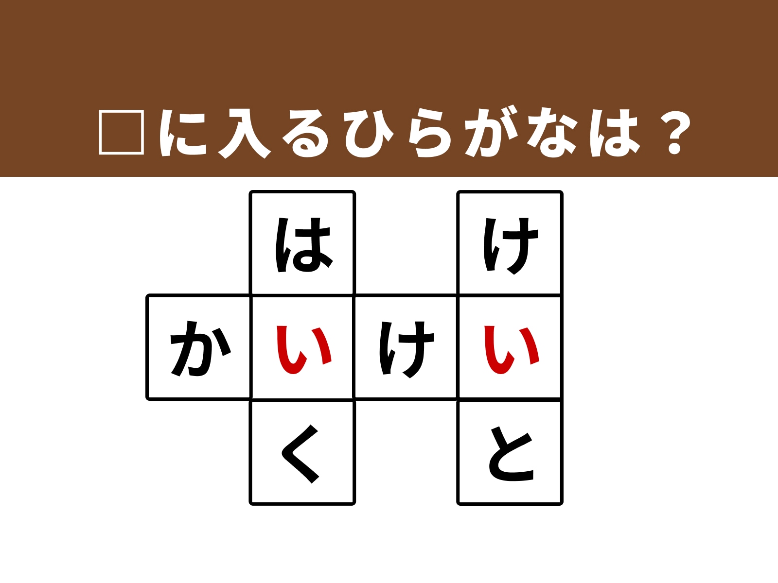正解：「い」