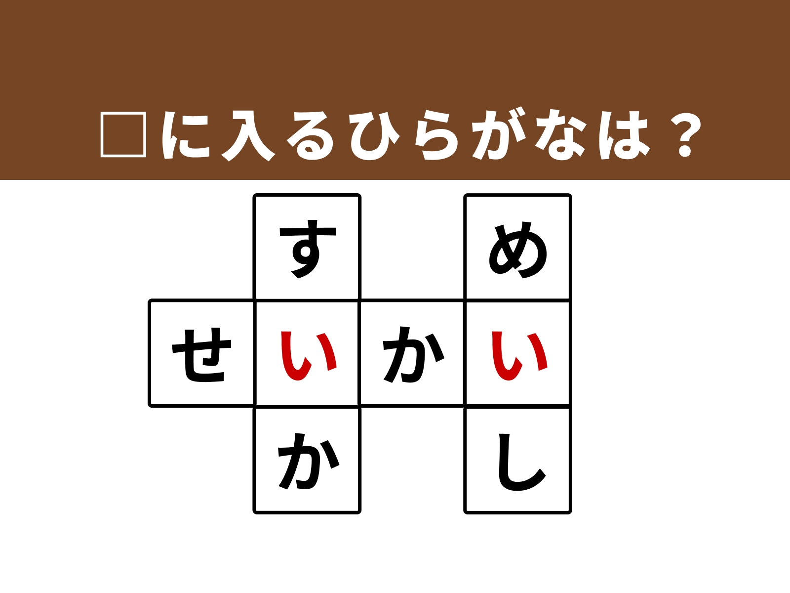 正解：「い」