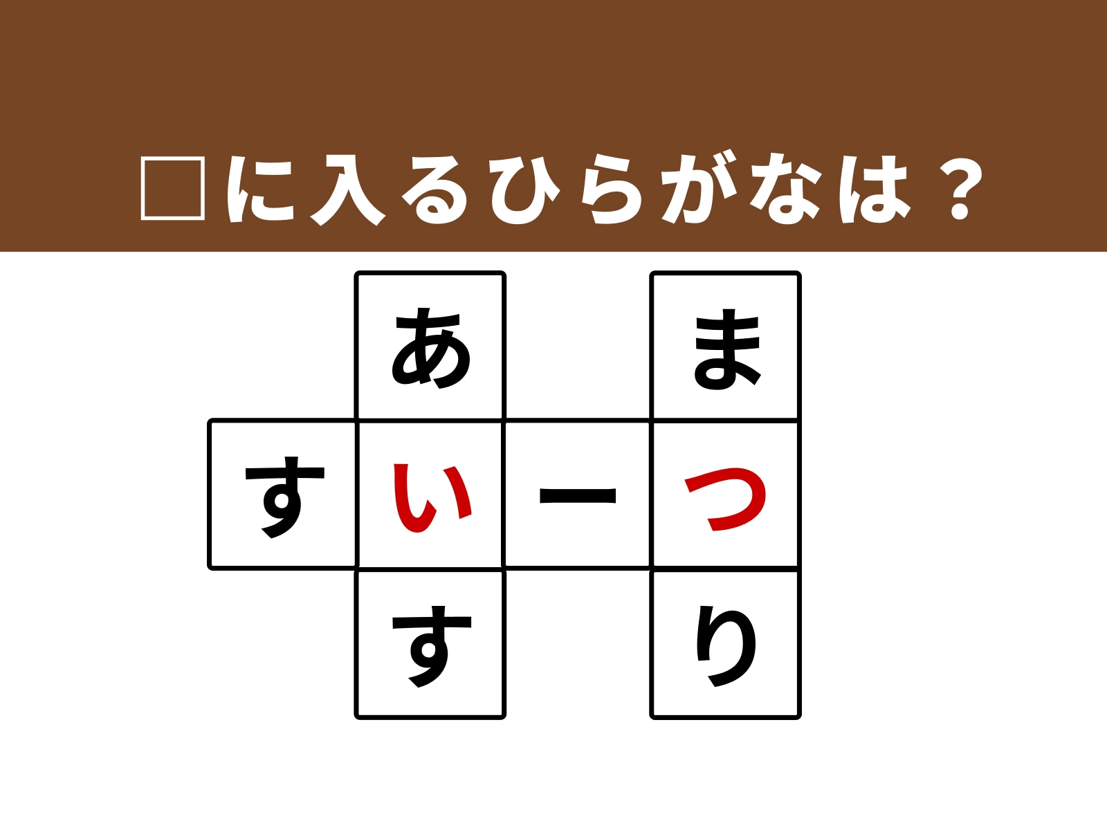 正解：「い」・「つ」