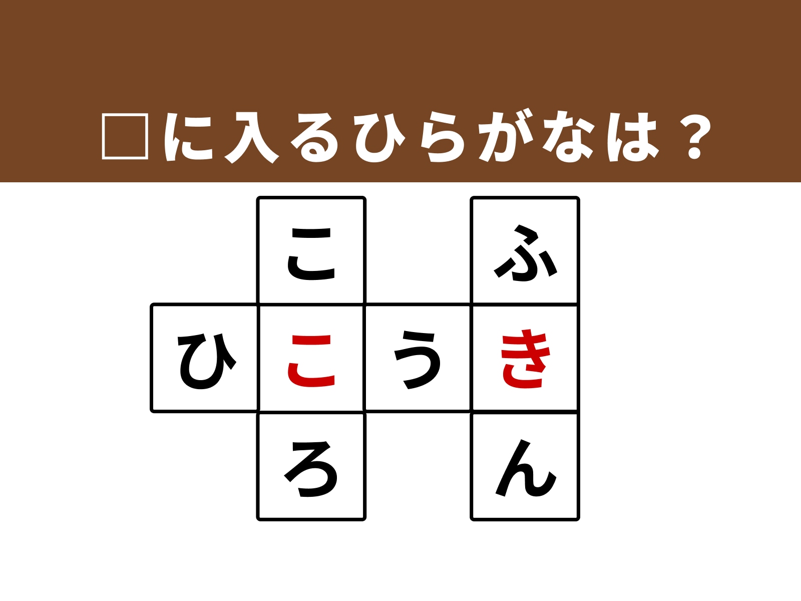 正解：「こ」・「き」