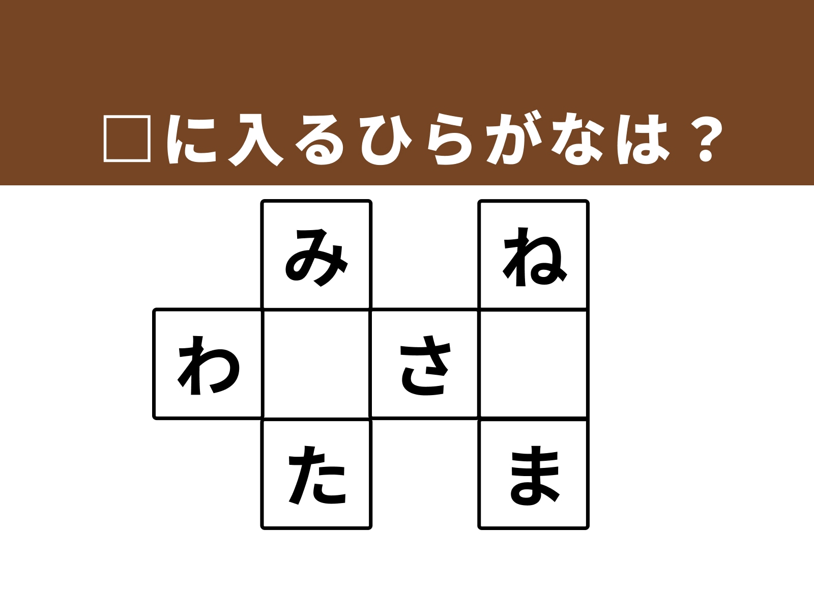 □に入るひらがなは？