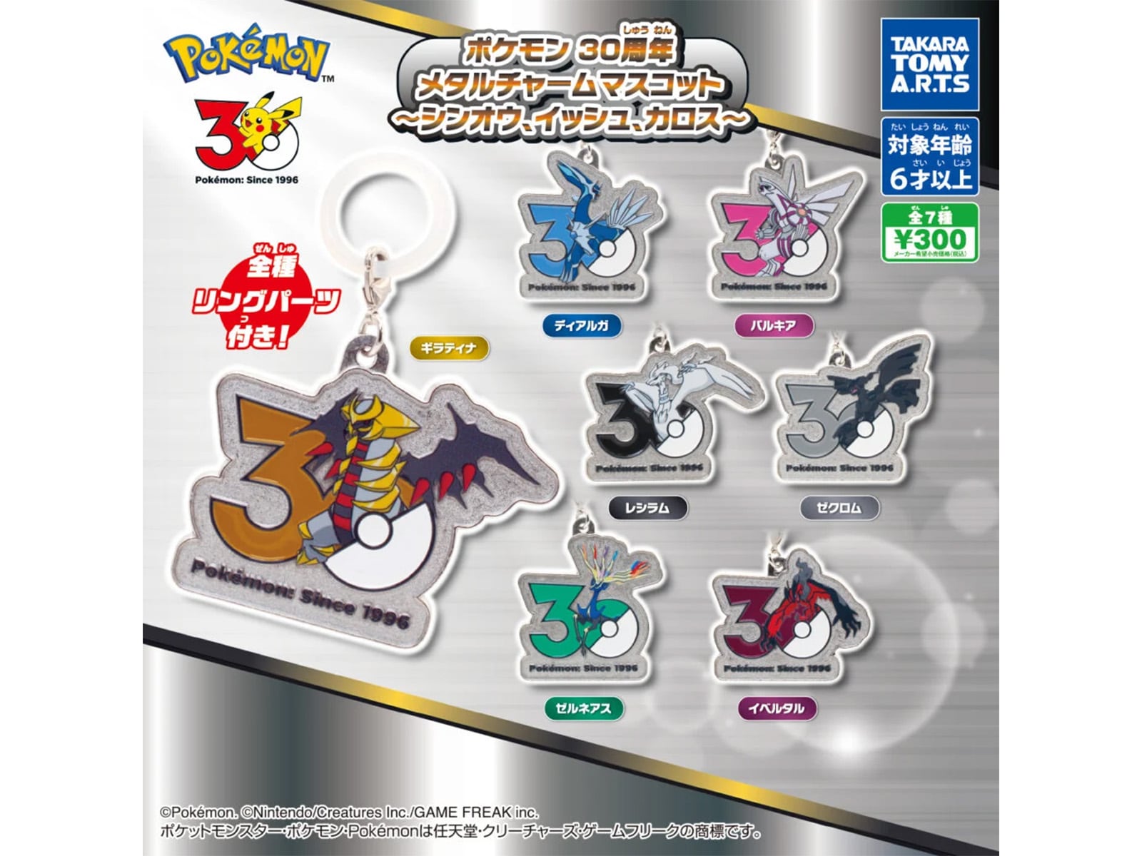 ポケモン 30周年 メタルチャームマスコット 〜シンオウ、イッシュ、カロス〜