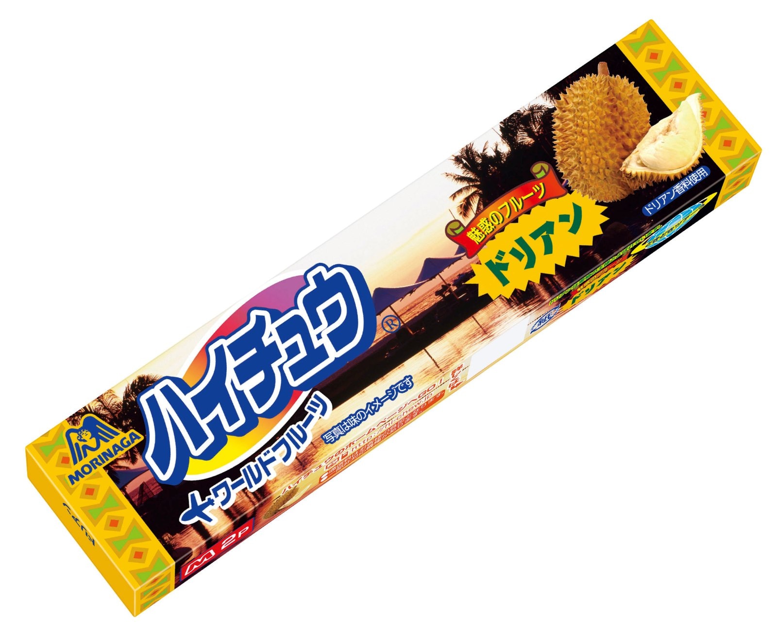 2009年発売のドリアン味（画像出典：森永製菓公式Webサイトより）