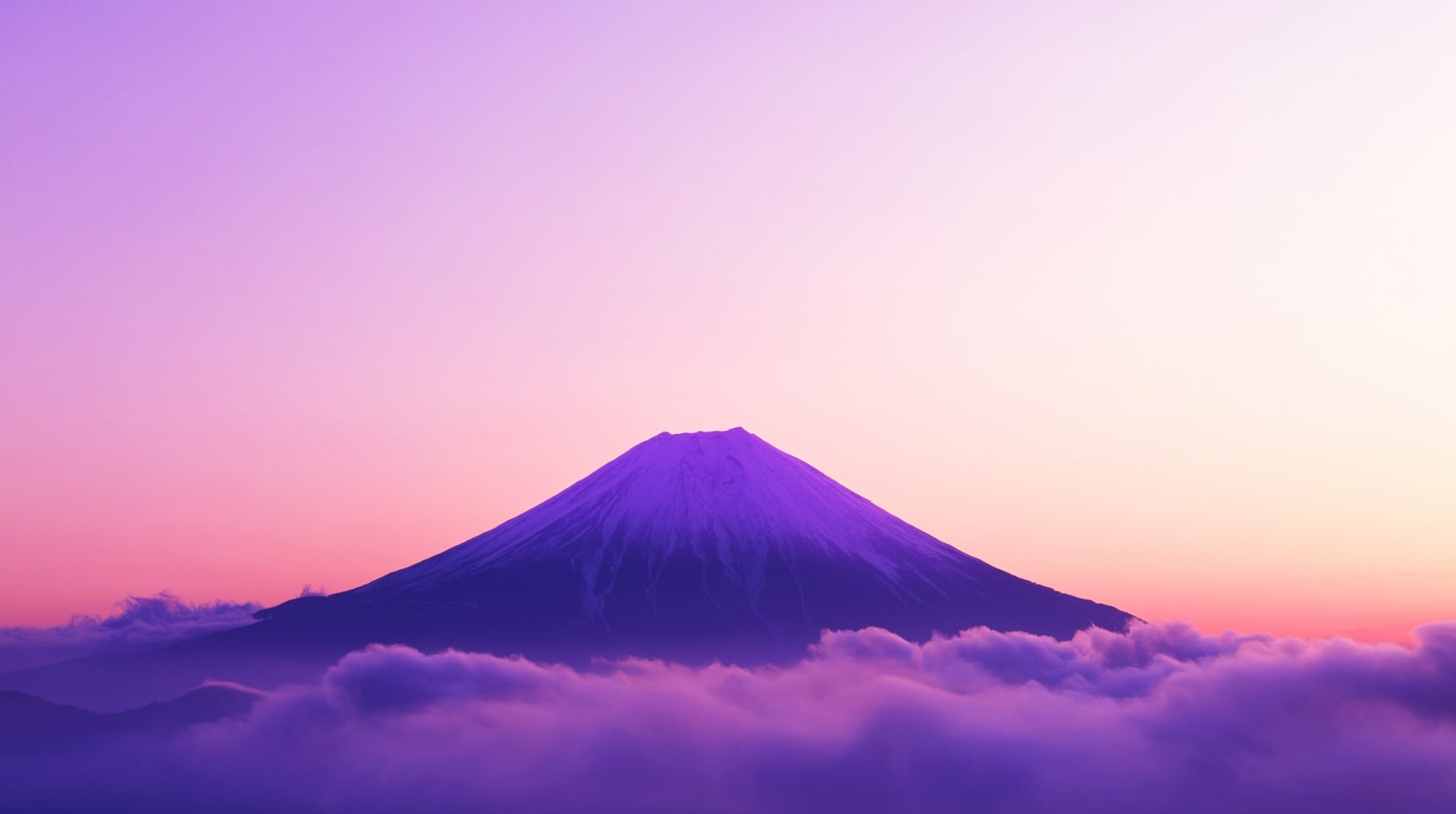 Mount fuji purple живые обои