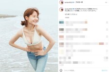 トリンドル玲奈、美ボディの胸元あらわな海辺写真を公開！ 「トリちゃん、こんなエロかったっけ！？」