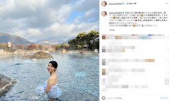 橋本マナミ、露天風呂での入浴写真に反響！ 「温泉のお湯になりたい」「マナミさんめっちゃ綺麗ですね」