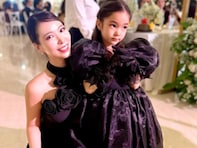「母娘揃って美し過ぎ」紅蘭、フィリピンにて娘と共にブラックドレスで結婚式参列！ 「可愛すぎやろ」