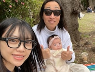 「ママ似？」人気芸人の美人妻、家族でのお花見ショット公開！ 「ワカチ子ちゃんかわいい」「すてき」