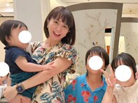 「可愛いお子さま」福田萌、40歳誕生日を子ども3人と祝う「みんな大きくなってる」「中田ファミリー大好き」