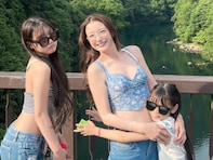 「スタイル良！」木下優樹菜、娘2人との“美人親子”ショット公開「三姉妹にしかみえない」「ミニ優樹菜化」