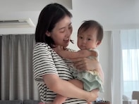 「素晴らしいママ！」西野未姫、娘を抱きながら家事をする姿に「すごくお母さんって感じ」「本当可愛い顔」