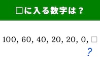 【算数クイズ】100、60、40、20、20、0に続く数字は？ 差の法則を見抜こう