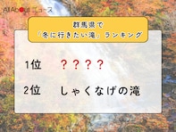 群馬県で「冬に行きたい滝」ランキング！ 2位「しゃくなげの滝」、1位は？ 【2026年調査】