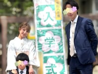 「旦那さんハンサム～」矢口真里、高身長イケメン夫＆息子との入学式ショット公開「着物似合いすぎ」