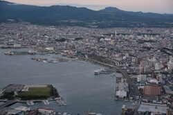 函館山から眺めた函館港