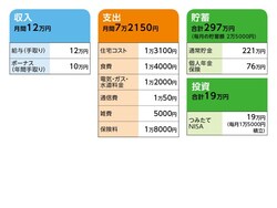 相談者「白いことり」さんの家計収支データ