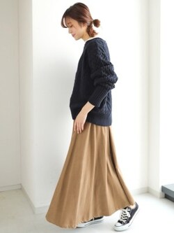 ざっくりニットもコットン100%なら今から春まで着回せます 出典:WEAR