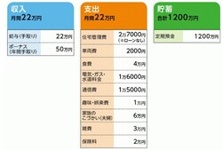 Tさんの家計収支データ