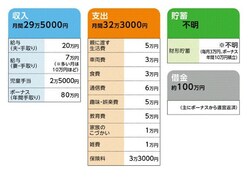 あめこさんの家計収支データ