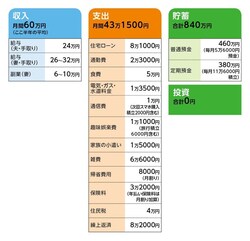 相談者「めいと」さんの家計収支データ