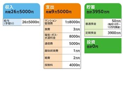 「なつみ」さんの家計収支データ