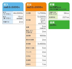 相談者「みち」さんの家計収支データ