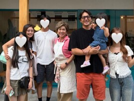 「入寮中の息子の貴重な帰省」岩隈久志の美人妻、スタイル抜群＆美男美女の家族ショット公開「感動です」