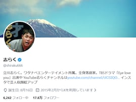 「全文同意」立川志らく、粗品vsエルフ荒川で話題の『THE W』に言及。「今年のTHE W優勝は粗品」