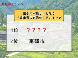 読むのが難しいと思う「富山県の自治体」ランキング！ 2位「南砺市」を抑えた1位は？【2026年調査】