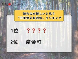 読むのが難しいと思う「三重県の自治体」ランキング！ 2位「度会町」を抑えた1位は？【2026年調査】