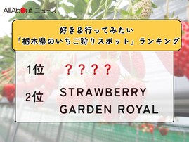 好き＆行ってみたい「栃木県のいちご狩りスポット」ランキング！ 2位「STRAWBERRY GARDEN ROYAL」、1位は？