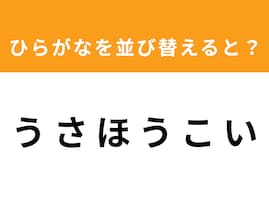 【アナグラムクイズ】解けると爽快！ 「う さ ほ う こ い」を並び替えると？ 1分以内で挑戦しよう