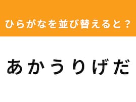 【アナグラムクイズ】解けるとスッキリ！「あ か う り げ だ」を並び替えると？ 最後の文字は「か」