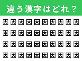 【漢字間違い探しクイズ】見つけてスッキリ！「因」の中にある別の漢字は？ 1分以内で挑戦しよう