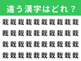 【漢字間違い探しクイズ】1分以内で挑戦しよう！「栽」の中にある別の漢字は？