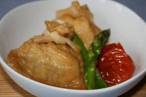 和洋折衷でおしゃれな副菜「イタリアン福袋煮」 style= 和洋折衷でおしゃれな副菜「イタリアン福袋煮」