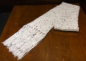 棒編みで作るミニマフラー：ガーター編み