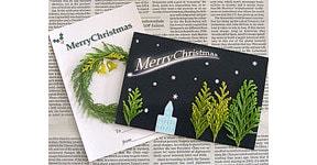 グリーンを使ったクリスマスカード