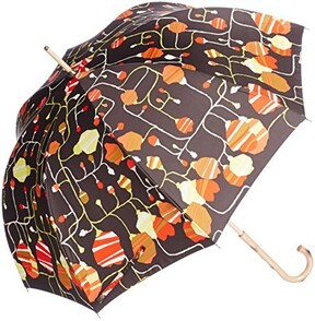 ブラウン＆オレンジ系の個性的な柄（雨傘）