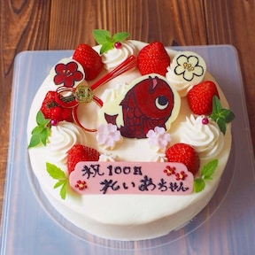 和風テイストがかわいい！鯛のキャラプレートケーキ