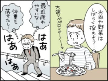 【マンガ】「こりゃ元も子もない…」45歳・年収380万円男性の“肉や野菜を買わない節約”が招いた不幸