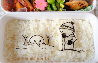 Calvin & Hobbes Snowman Bento