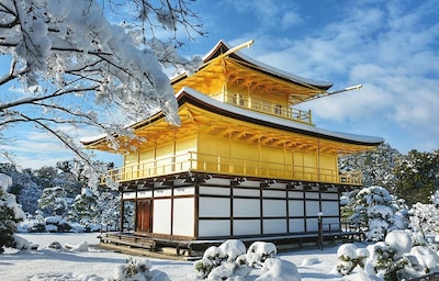 Kyoto's Gold Pavillion Glitters in the Snow