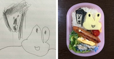 Dad Turns Daughter's Art Into Edible Bento