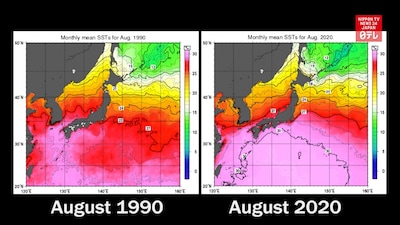 Sea Surface Temperatures in Japan Soar