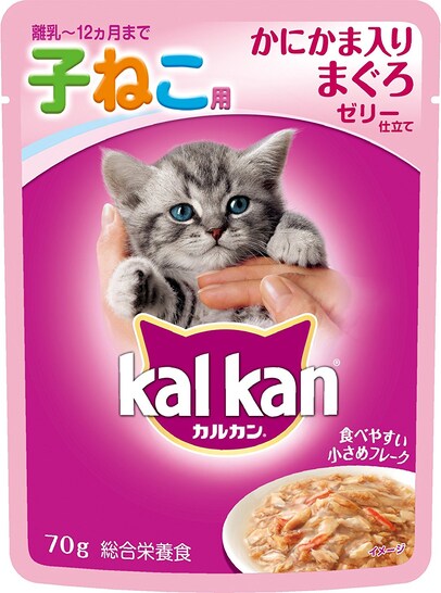 カルカン パウチ 12か月までの子ねこ用 かにかま入りまぐろ 70g×16袋入り