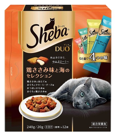 シーバ (Sheba) デュオ 成猫用 鶏ささみ味と海のセレクション 240g