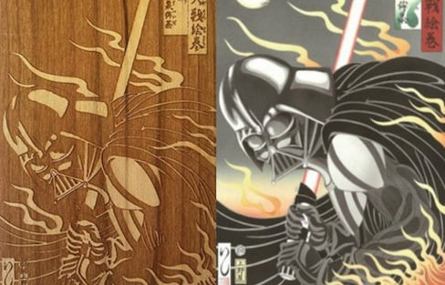 Wooden Ukiyo-e Star Wars Phone Case